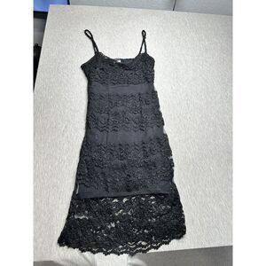 Vintage Fredericks Of Hollywood Black‎ Lace Dress Size L Read